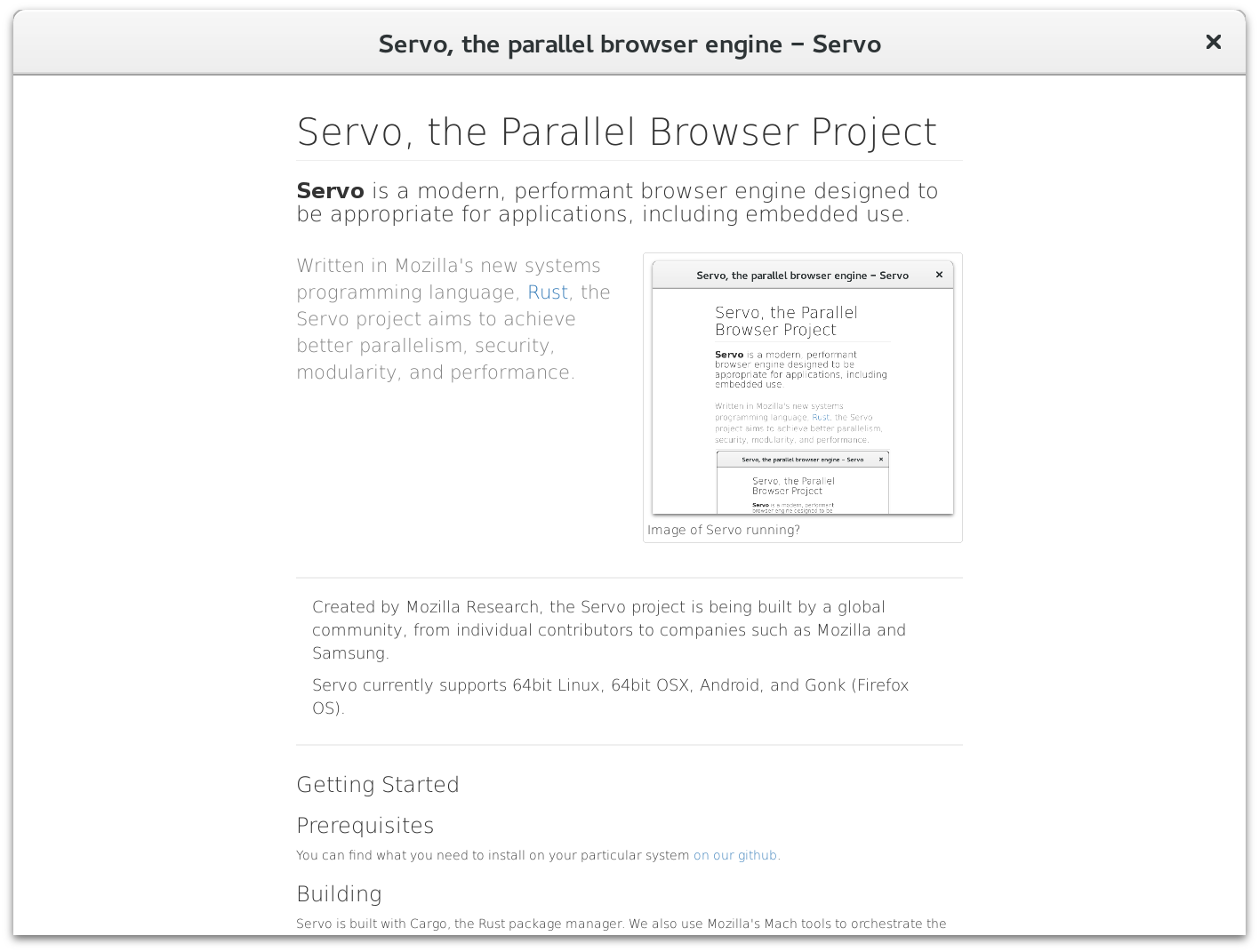 Servo Screenshot